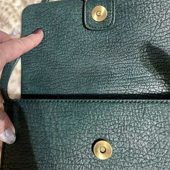 Boho Faux Leather Crossbody Clutch Purse w Feather Charm Adj Strap 6x8.5 - Picture 10 of 13